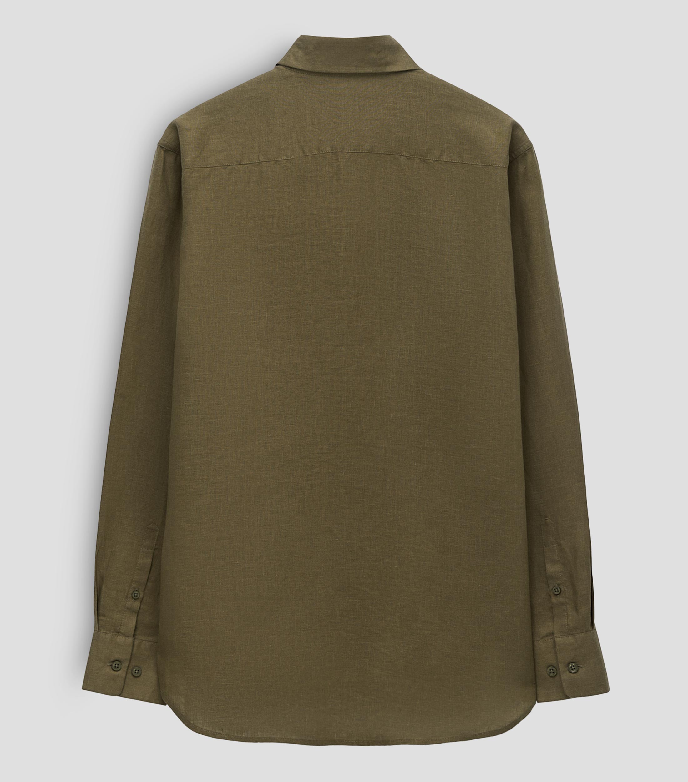 Camisa lisa de lino manga larga Hombre